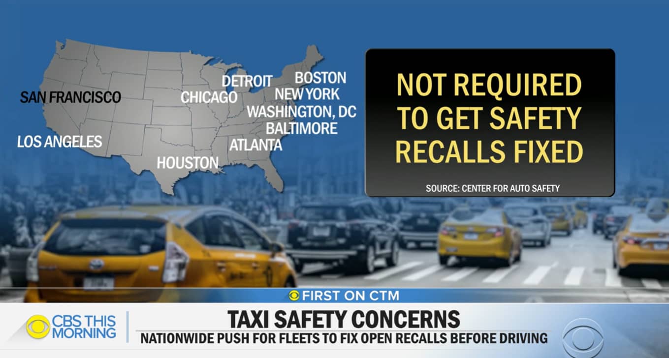 CBS This Morning - Taxi Recall - National Map