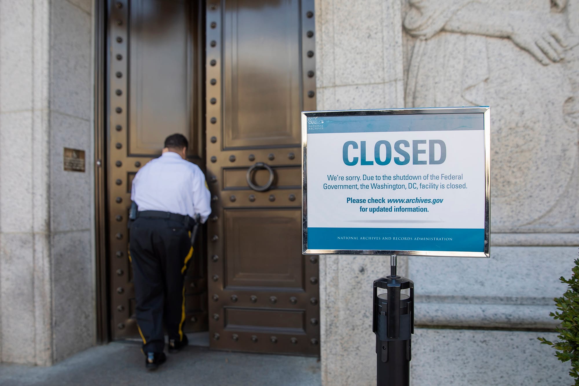 Image: US government in partial shutdown in Washington