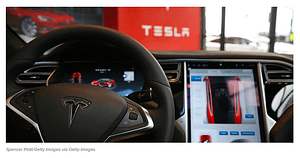 Tesla Steering Wheel and Dash