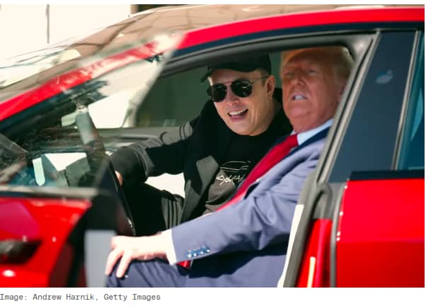 Musk and Trump in Tesla Andrew Harnik Getty 04.30.2025 Musk and Trump in Tesla Andrew Harnik Getty 04.30.2025