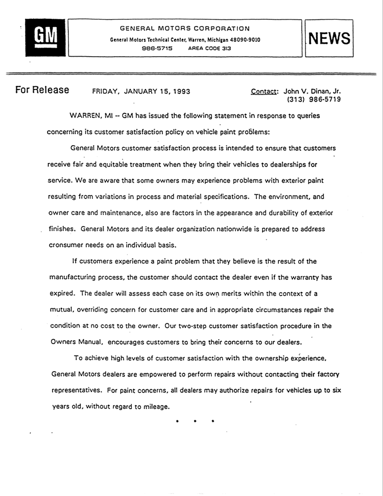 scan of news release