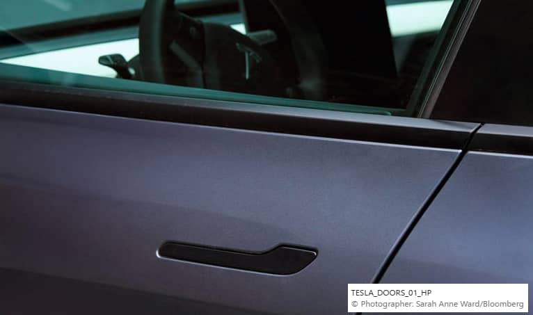 Tesla Door Sarah Anne Ward Bloomberg 09.16.2025