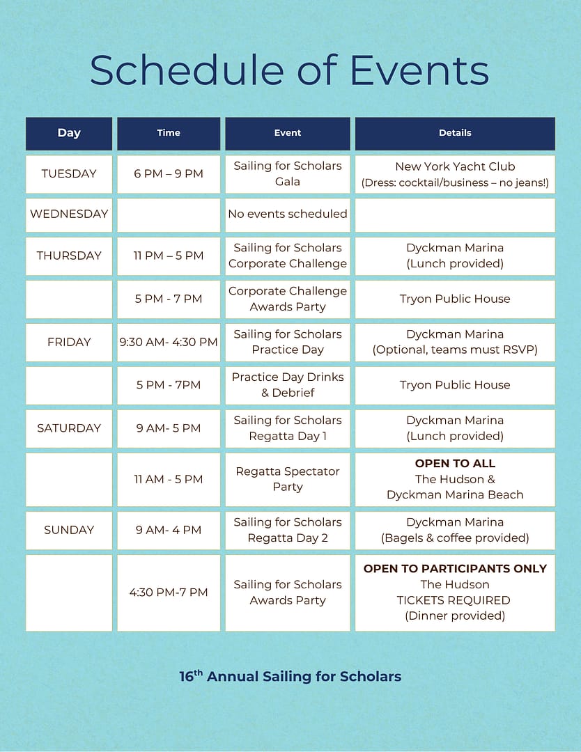 Schedule of Events with times (2)