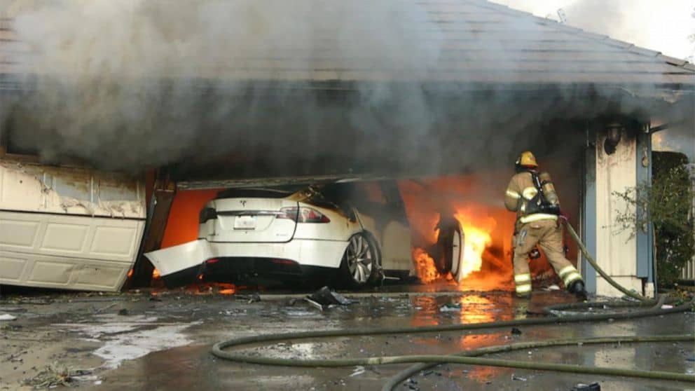 Tesla Fire Garage NTSB