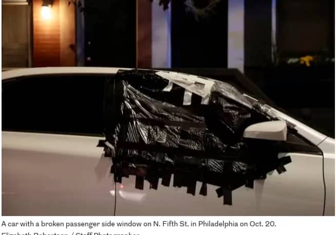 Broken Passenger Side Window Philadelphia Inquirer 12.07.2023