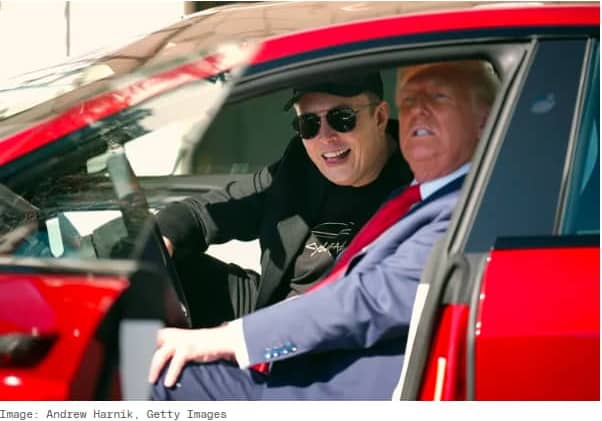 Musk and Trump in Tesla Andrew Harnik Getty 04.30.2025 Musk and Trump in Tesla Andrew Harnik Getty 04.30.2025